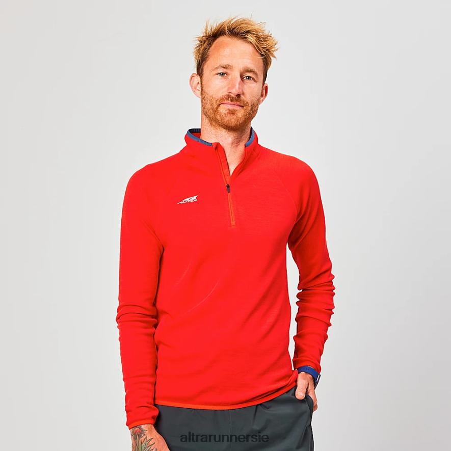Altra ZZJJLB314 CORE MERINO WOOL 1/2 ZIP Men Tops Red