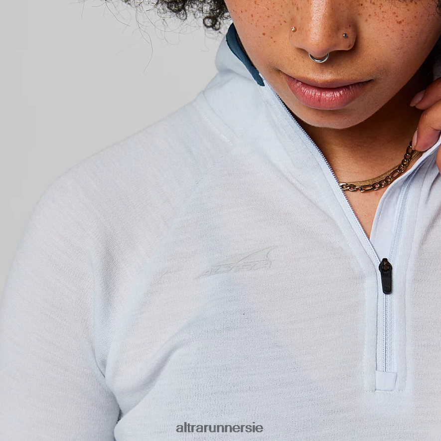 Altra ZZJJLB136 CORE MERINO WOOL 1/2 ZIP Women Tops Light Blue