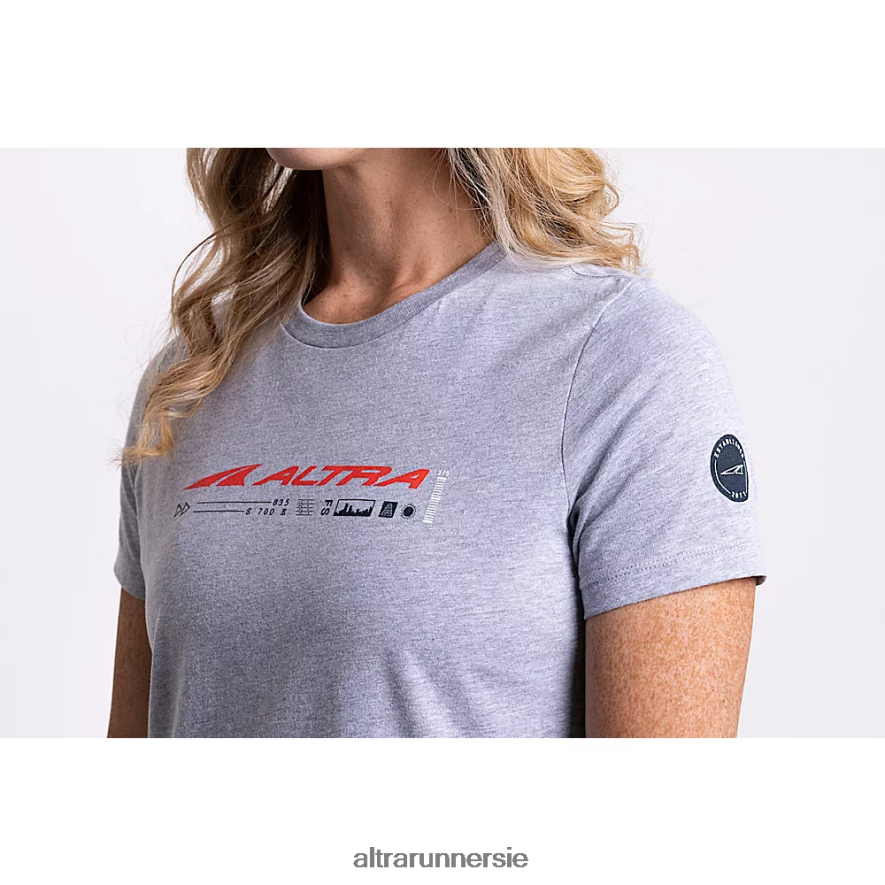 Altra ZZJJLB148 CLASSIC SHORT SLEEVE Women Tops LIGHT GRAY/RED